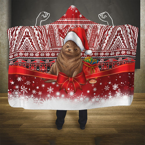 New Zealand Kekeno Seal Christmas Hooded Blanket Maori Inspired Knitted Patterns