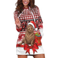 New Zealand Kekeno Seal Christmas Hoodie Dress Maori Inspired Knitted Patterns