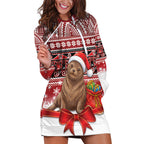 New Zealand Kekeno Seal Christmas Hoodie Dress Maori Inspired Knitted Patterns