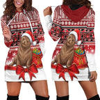 New Zealand Kekeno Seal Christmas Hoodie Dress Maori Inspired Knitted Patterns