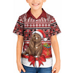 New Zealand Kekeno Seal Christmas Kid Hawaiian Shirt Maori Inspired Knitted Patterns