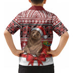 New Zealand Kekeno Seal Christmas Kid Hawaiian Shirt Maori Inspired Knitted Patterns