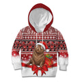 New Zealand Kekeno Seal Christmas Kid Hoodie Maori Inspired Knitted Patterns