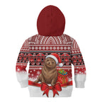 New Zealand Kekeno Seal Christmas Kid Hoodie Maori Inspired Knitted Patterns