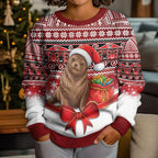 New Zealand Kekeno Seal Christmas Kid Ugly Christmas Sweater Maori Inspired Knitted Patterns