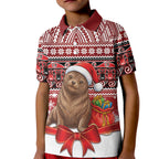 New Zealand Kekeno Seal Christmas Kid Polo Shirt Maori Inspired Knitted Patterns