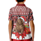 New Zealand Kekeno Seal Christmas Kid Polo Shirt Maori Inspired Knitted Patterns