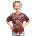 New Zealand Kekeno Seal Christmas Kid T Shirt Maori Inspired Knitted Patterns