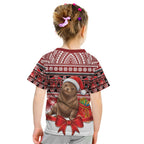 New Zealand Kekeno Seal Christmas Kid T Shirt Maori Inspired Knitted Patterns