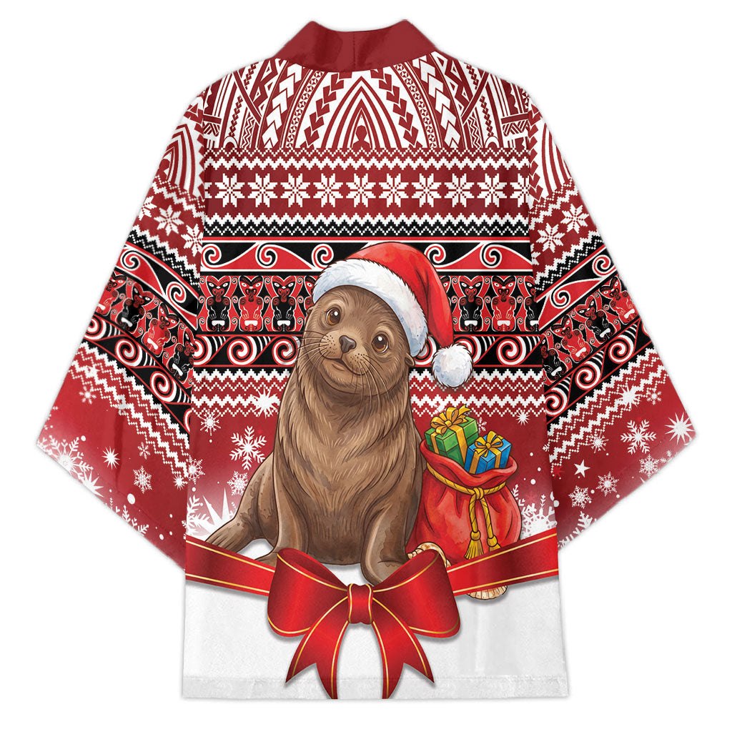 New Zealand Kekeno Seal Christmas Kimono Maori Inspired Knitted Patterns