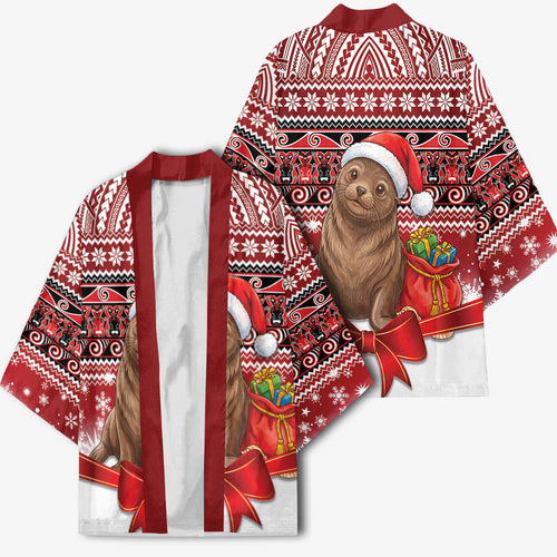 New Zealand Kekeno Seal Christmas Kimono Maori Inspired Knitted Patterns