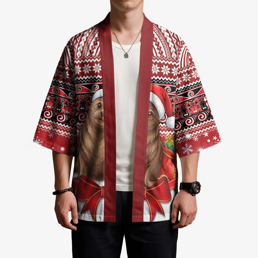 New Zealand Kekeno Seal Christmas Kimono Maori Inspired Knitted Patterns