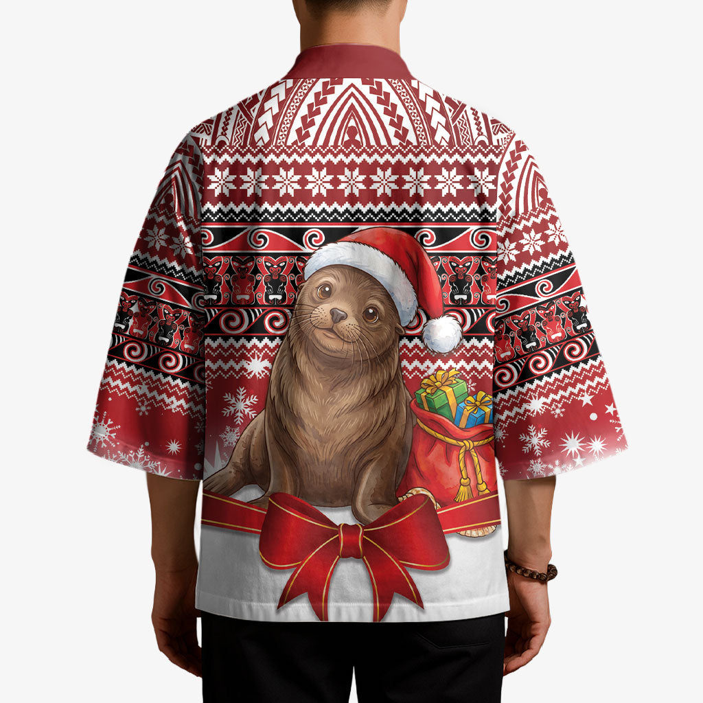New Zealand Kekeno Seal Christmas Kimono Maori Inspired Knitted Patterns