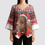 New Zealand Kekeno Seal Christmas Kimono Sleeve Blouse Maori Inspired Knitted Patterns