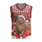 New Zealand Kekeno Seal Christmas Knitted V-Neck Vest Maori Inspired Knitted Patterns