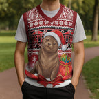 New Zealand Kekeno Seal Christmas Knitted V-Neck Vest Maori Inspired Knitted Patterns