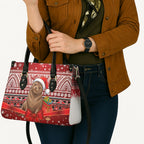New Zealand Kekeno Seal Christmas Leather Bag Maori Inspired Knitted Patterns