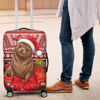 New Zealand Kekeno Seal Christmas Luggage Cover Maori Inspired Knitted Patterns