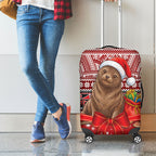 New Zealand Kekeno Seal Christmas Luggage Cover Maori Inspired Knitted Patterns