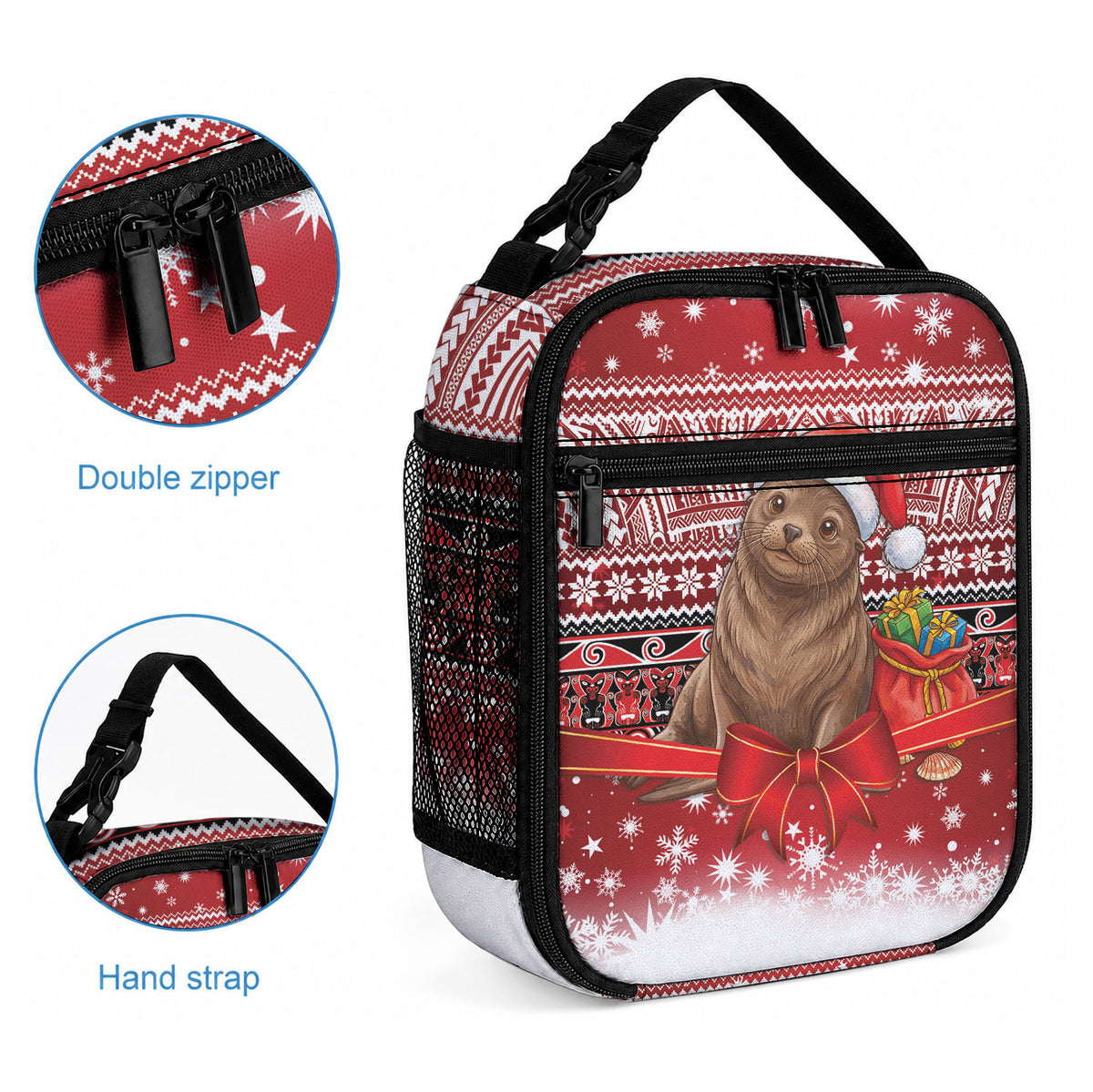 New Zealand Kekeno Seal Christmas Lunch Bag Maori Inspired Knitted Patterns