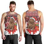 New Zealand Kekeno Seal Christmas Men Tank Top Maori Inspired Knitted Patterns