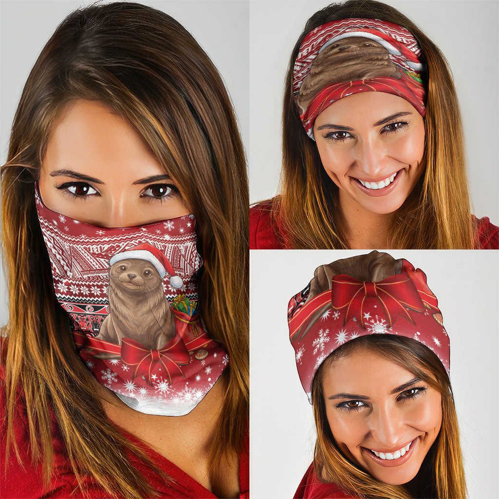New Zealand Kekeno Seal Christmas Neck Gaiter Maori Inspired Knitted Patterns