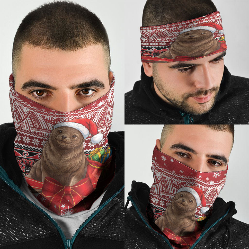 New Zealand Kekeno Seal Christmas Neck Gaiter Maori Inspired Knitted Patterns