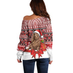 New Zealand Kekeno Seal Christmas Off Shoulder Sweater Maori Inspired Knitted Patterns