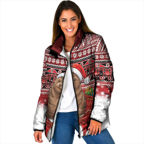 New Zealand Kekeno Seal Christmas Padded Jacket Maori Inspired Knitted Patterns