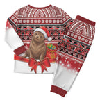 New Zealand Kekeno Seal Christmas Pajama Set Maori Inspired Knitted Patterns