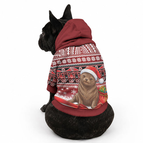 New Zealand Kekeno Seal Christmas Pet Hoodie Maori Inspired Knitted Patterns