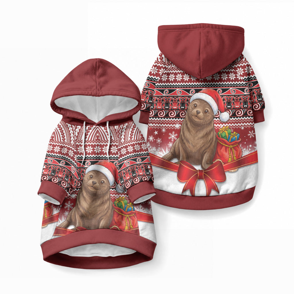 New Zealand Kekeno Seal Christmas Pet Hoodie Maori Inspired Knitted Patterns