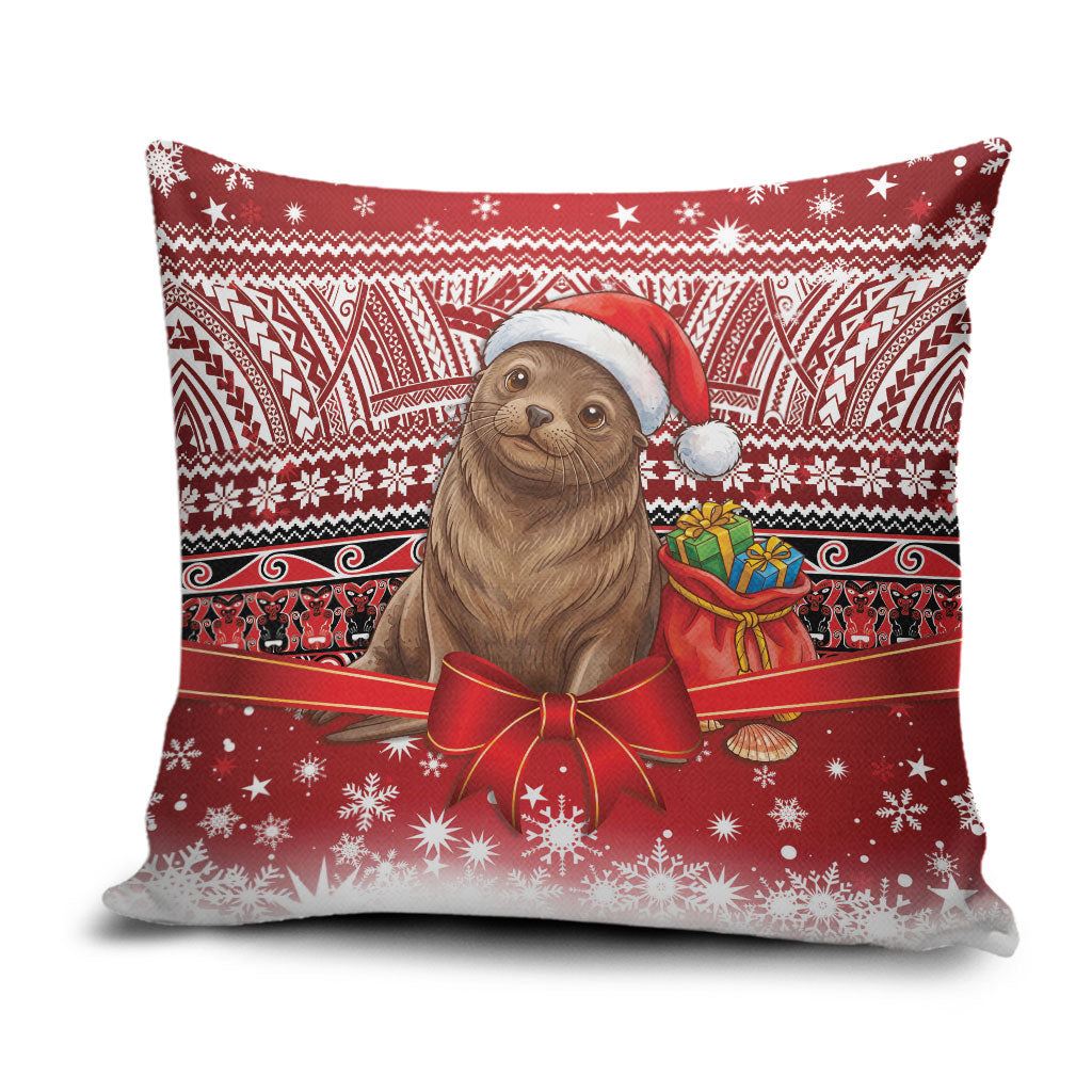 New Zealand Kekeno Seal Christmas Pillow Cover Maori Inspired Knitted Patterns