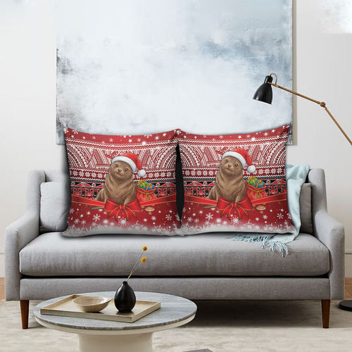 New Zealand Kekeno Seal Christmas Pillow Cover Maori Inspired Knitted Patterns