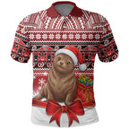 New Zealand Kekeno Seal Christmas Polo Shirt Maori Inspired Knitted Patterns
