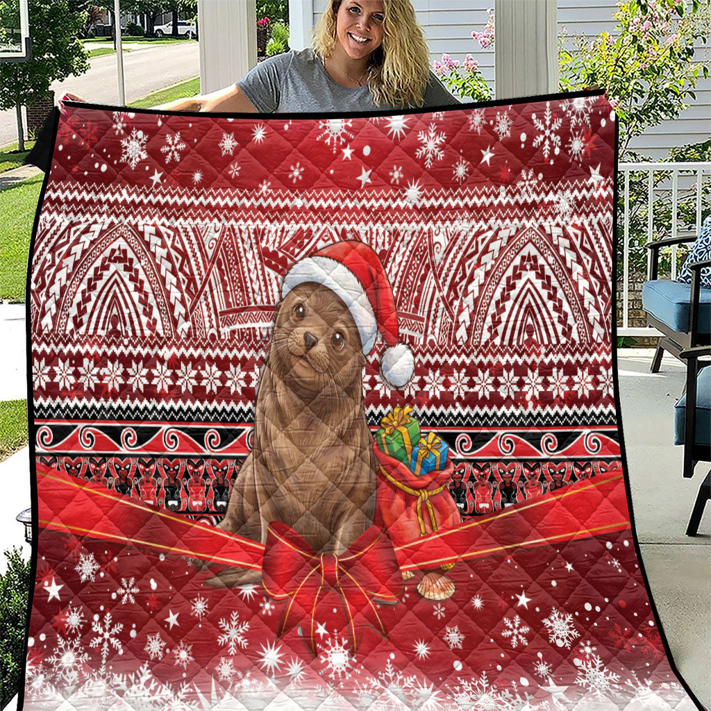 New Zealand Kekeno Seal Christmas Quilt Maori Inspired Knitted Patterns