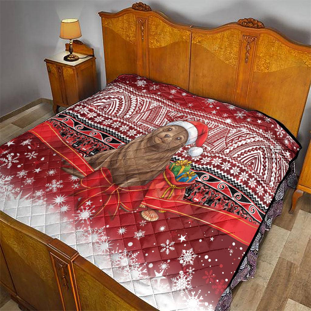 New Zealand Kekeno Seal Christmas Quilt Maori Inspired Knitted Patterns