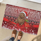 New Zealand Kekeno Seal Christmas Rubber Doormat Maori Inspired Knitted Patterns