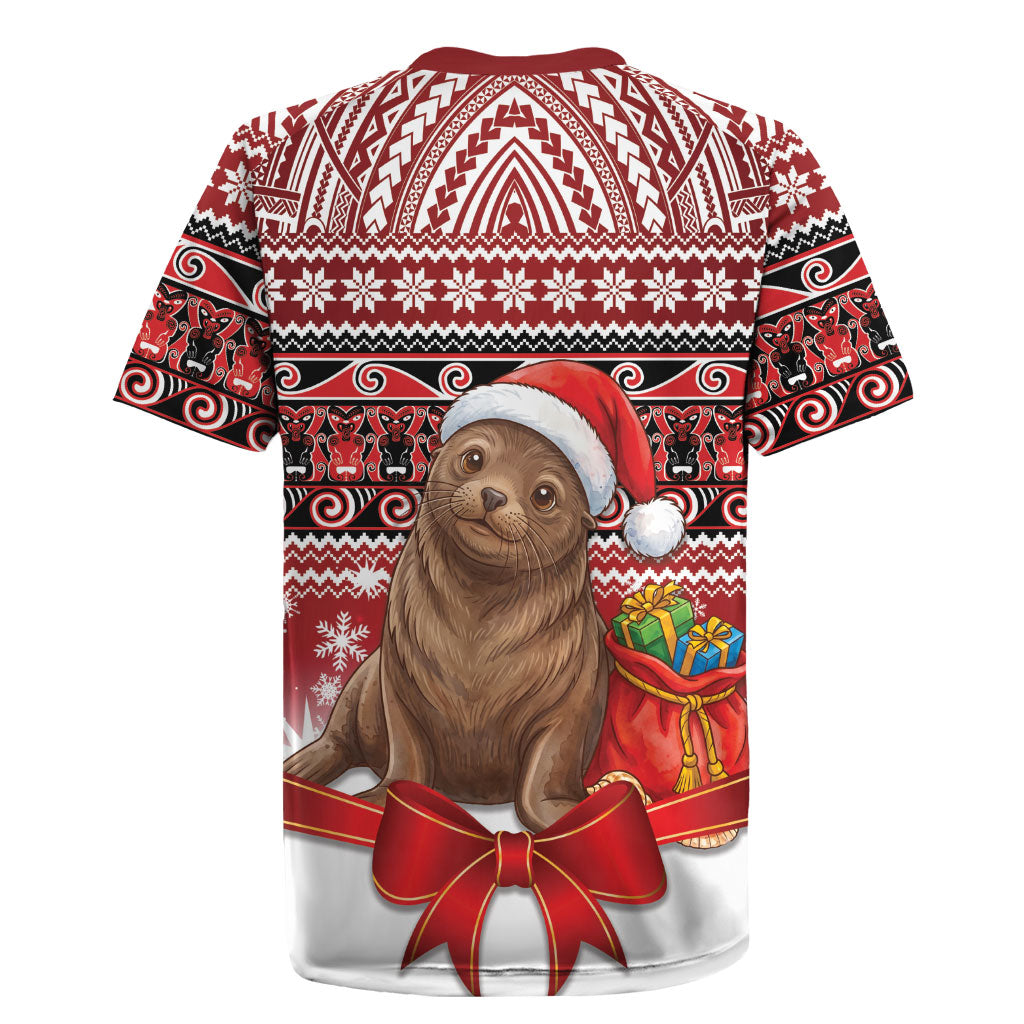 New Zealand Kekeno Seal Christmas Rugby Jersey Maori Inspired Knitted Patterns