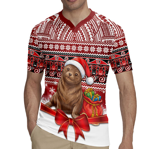 New Zealand Kekeno Seal Christmas Rugby Jersey Maori Inspired Knitted Patterns