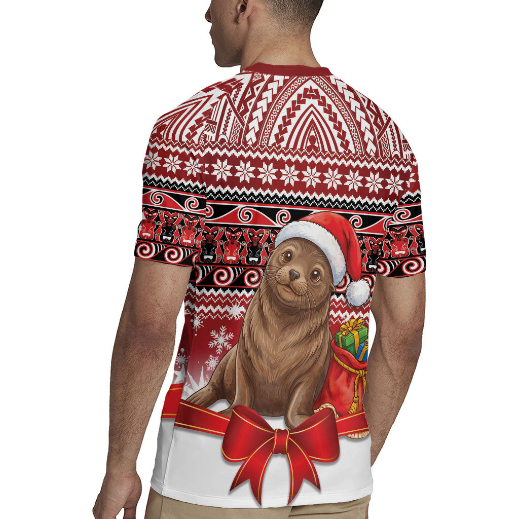 New Zealand Kekeno Seal Christmas Rugby Jersey Maori Inspired Knitted Patterns