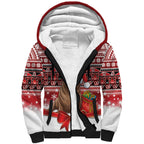 New Zealand Kekeno Seal Christmas Sherpa Hoodie Maori Inspired Knitted Patterns