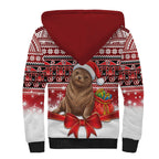 New Zealand Kekeno Seal Christmas Sherpa Hoodie Maori Inspired Knitted Patterns