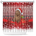 New Zealand Kekeno Seal Christmas Shower Curtain Maori Inspired Knitted Patterns