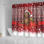 New Zealand Kekeno Seal Christmas Shower Curtain Maori Inspired Knitted Patterns
