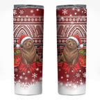 New Zealand Kekeno Seal Christmas Skinny Tumbler Maori Inspired Knitted Patterns