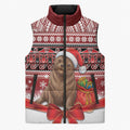 New Zealand Kekeno Seal Christmas Sleeveless Puffer Jacket Maori Inspired Knitted Patterns