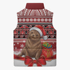 New Zealand Kekeno Seal Christmas Sleeveless Puffer Jacket Maori Inspired Knitted Patterns