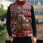 New Zealand Kekeno Seal Christmas Sleeveless Puffer Jacket Maori Inspired Knitted Patterns