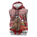 New Zealand Kekeno Seal Christmas Sleeveless Zip Hoodie Maori Inspired Knitted Patterns